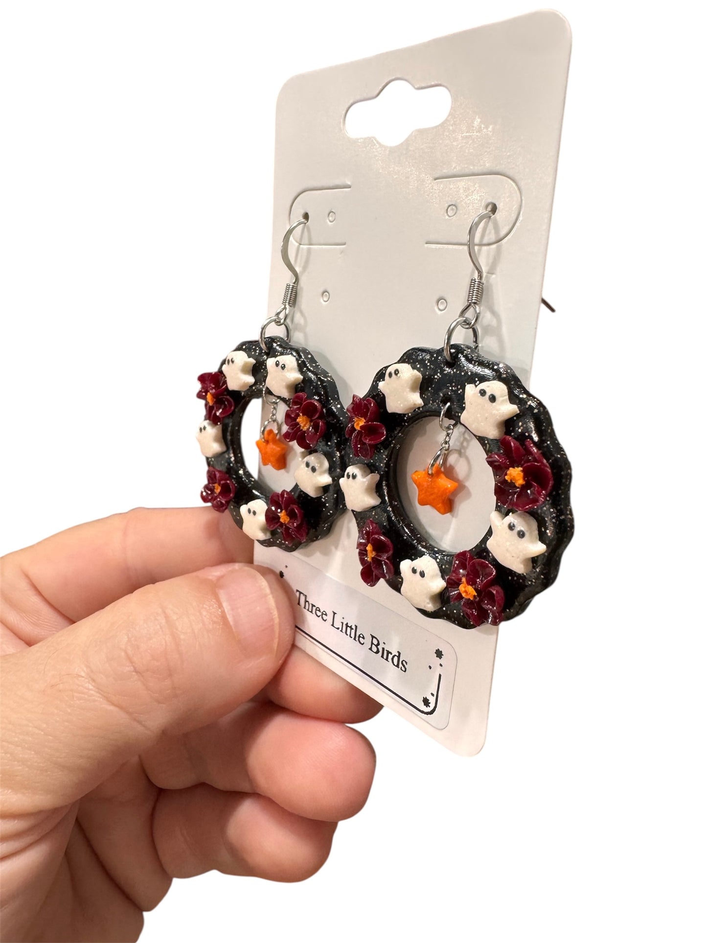 Ghost Wreath Dangles