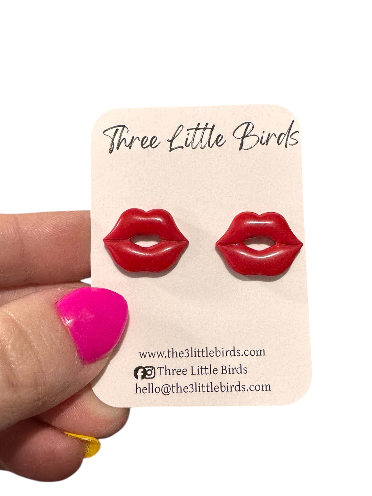 Red Lip Studs