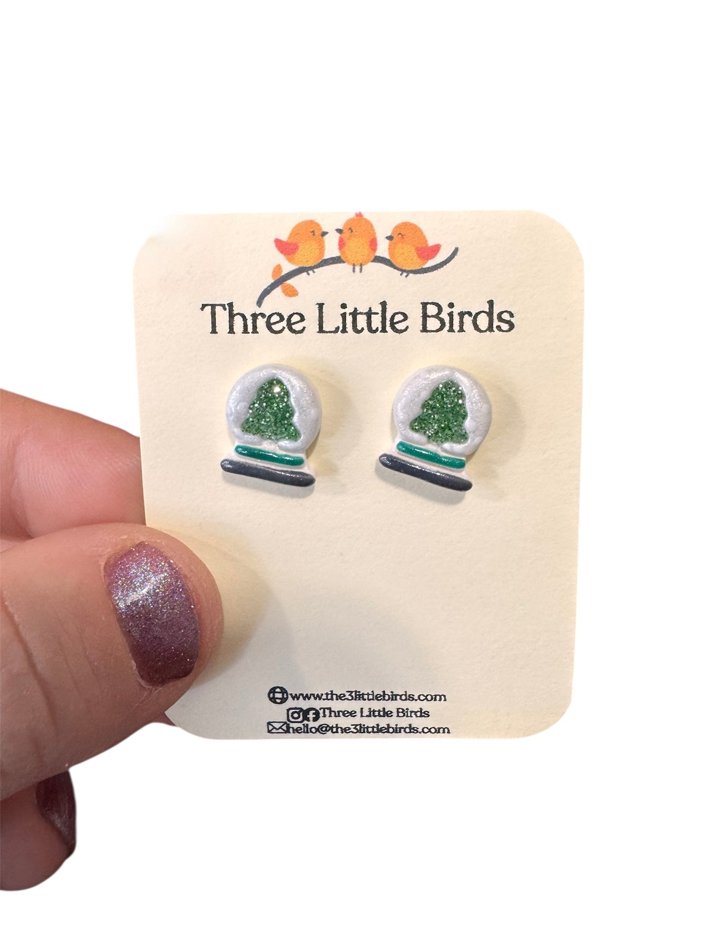 Sparkle Snow Globe Studs