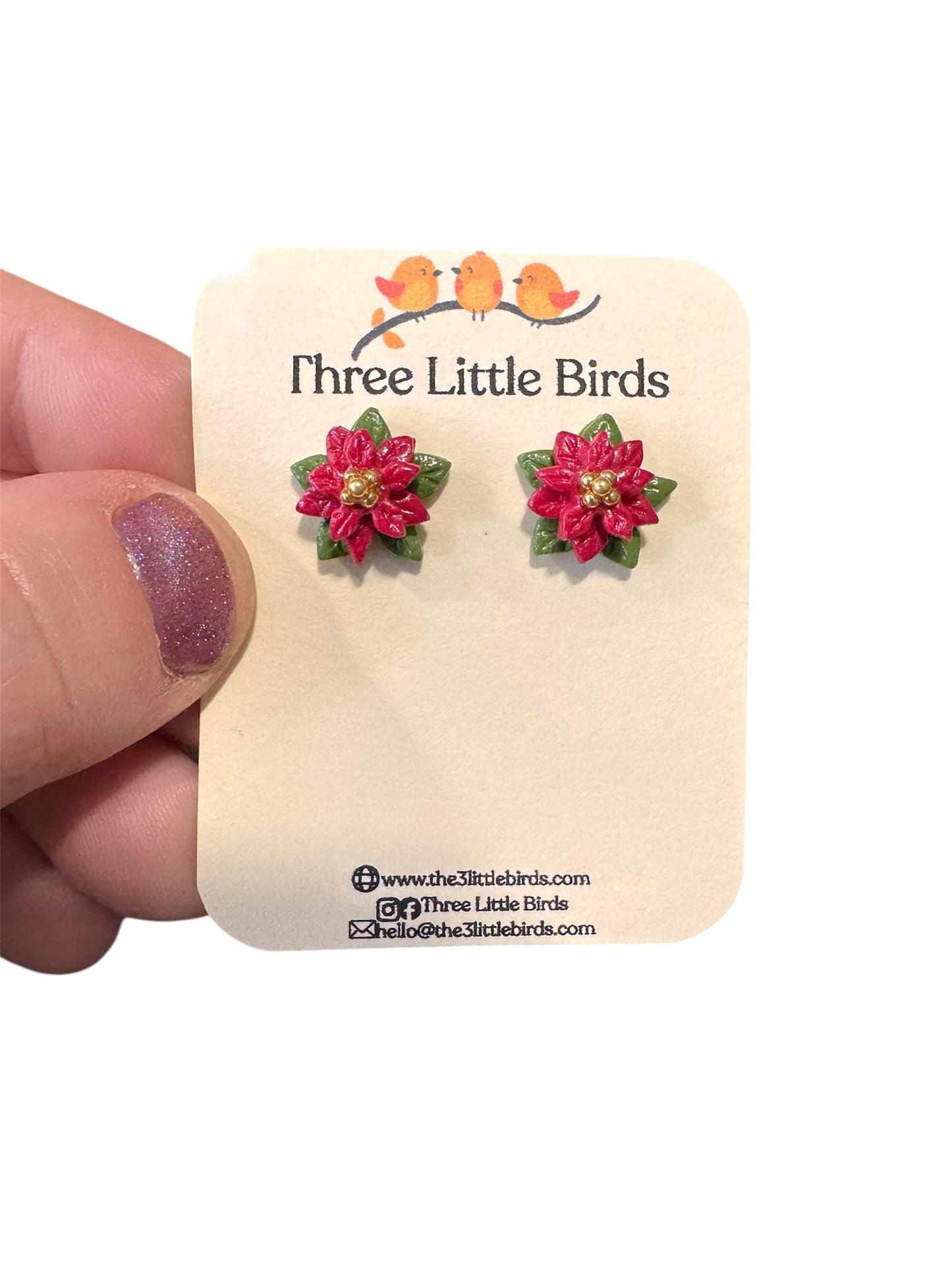 Poinsettia Studs