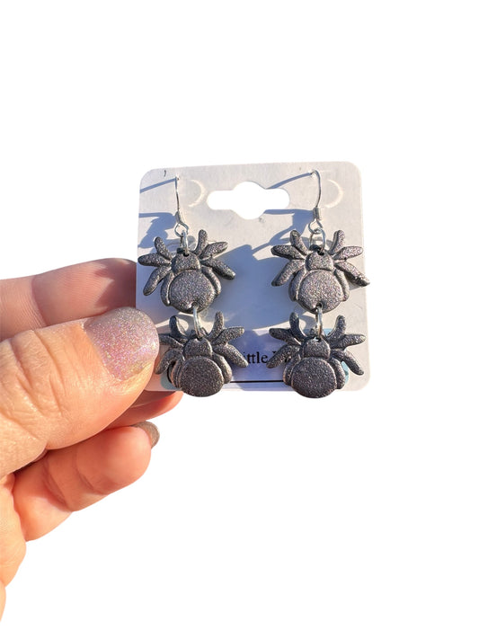 Metallic Spider Dangles