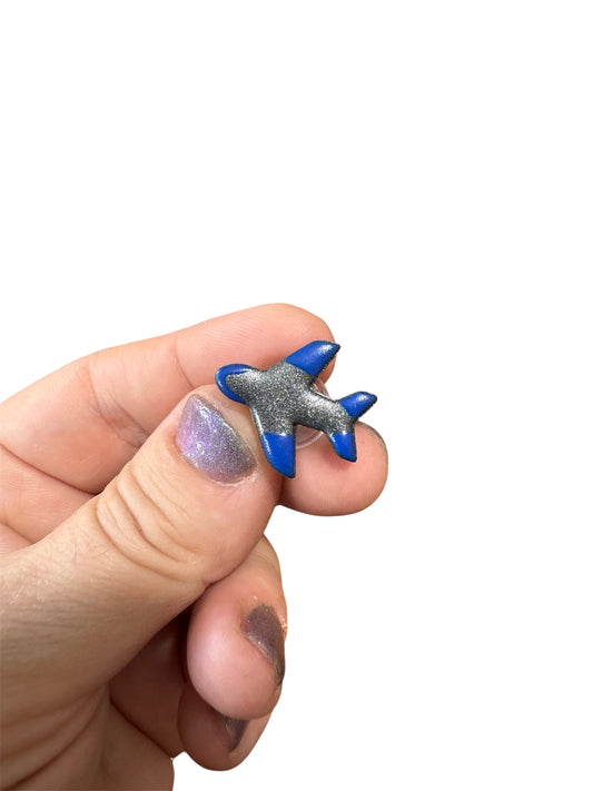 Blue Plane Croc Charm