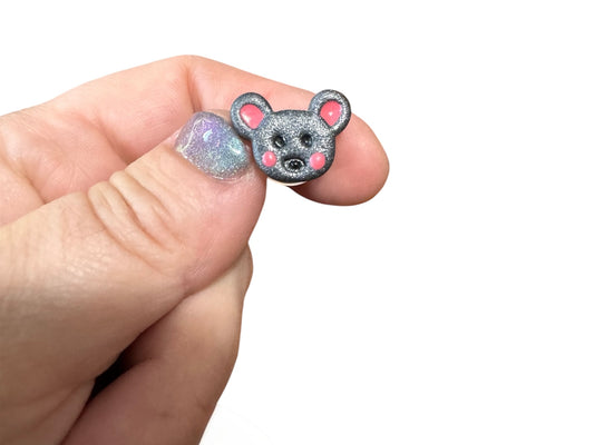Grey Mouse Croc Charm