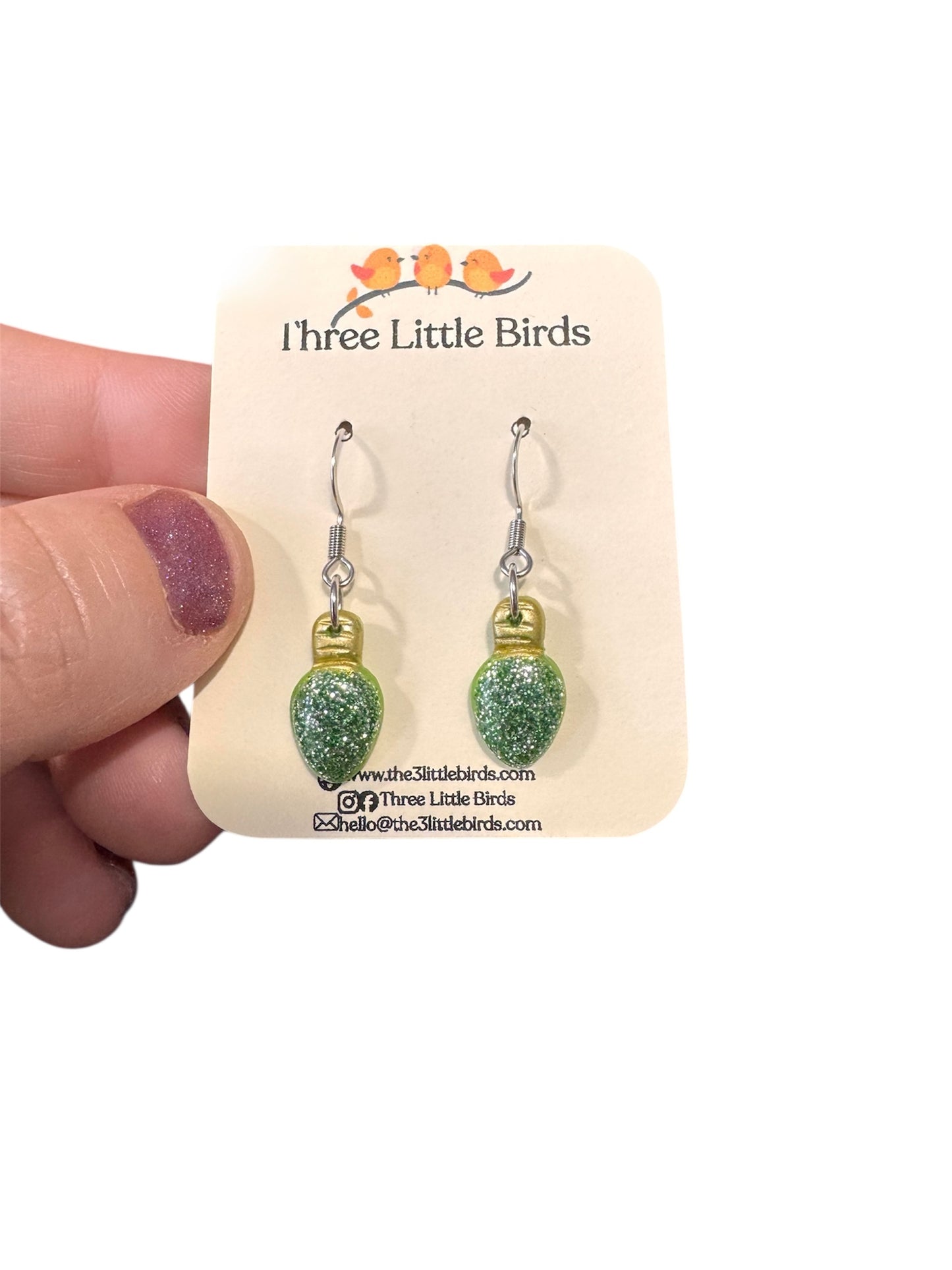 Green Sparkle Light Dangles