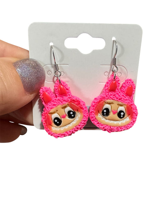 Pink Happy Monster Dangles