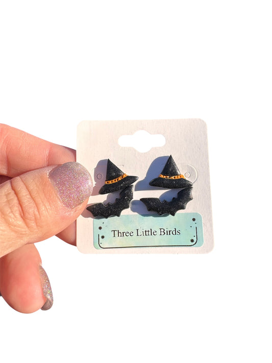 Witch and Bat Studs