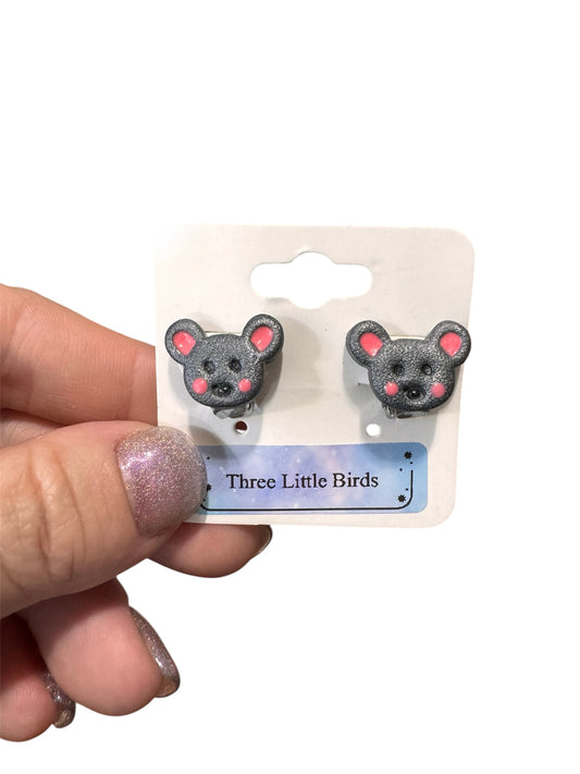 Grey Mouse Clip Ons