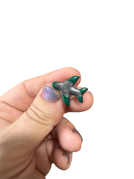 Green Plane Croc Charm