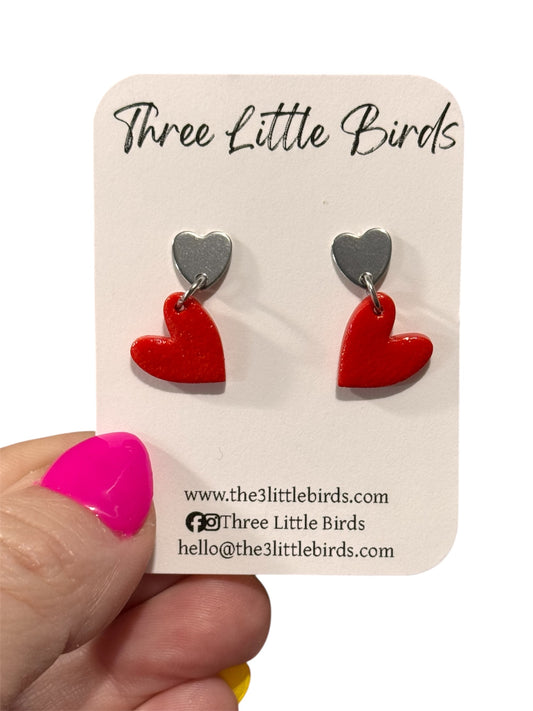Red Heart Studs