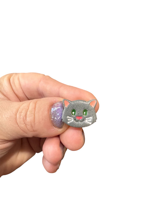 Grey Cat Croc Charm