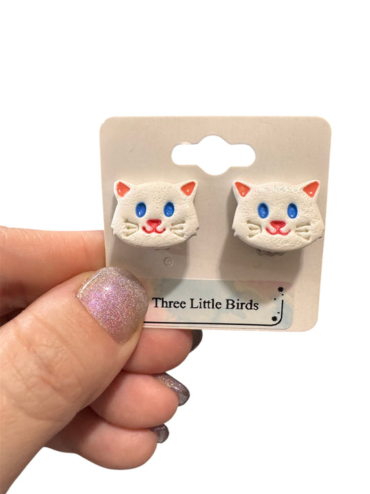White Cat Clip Ons
