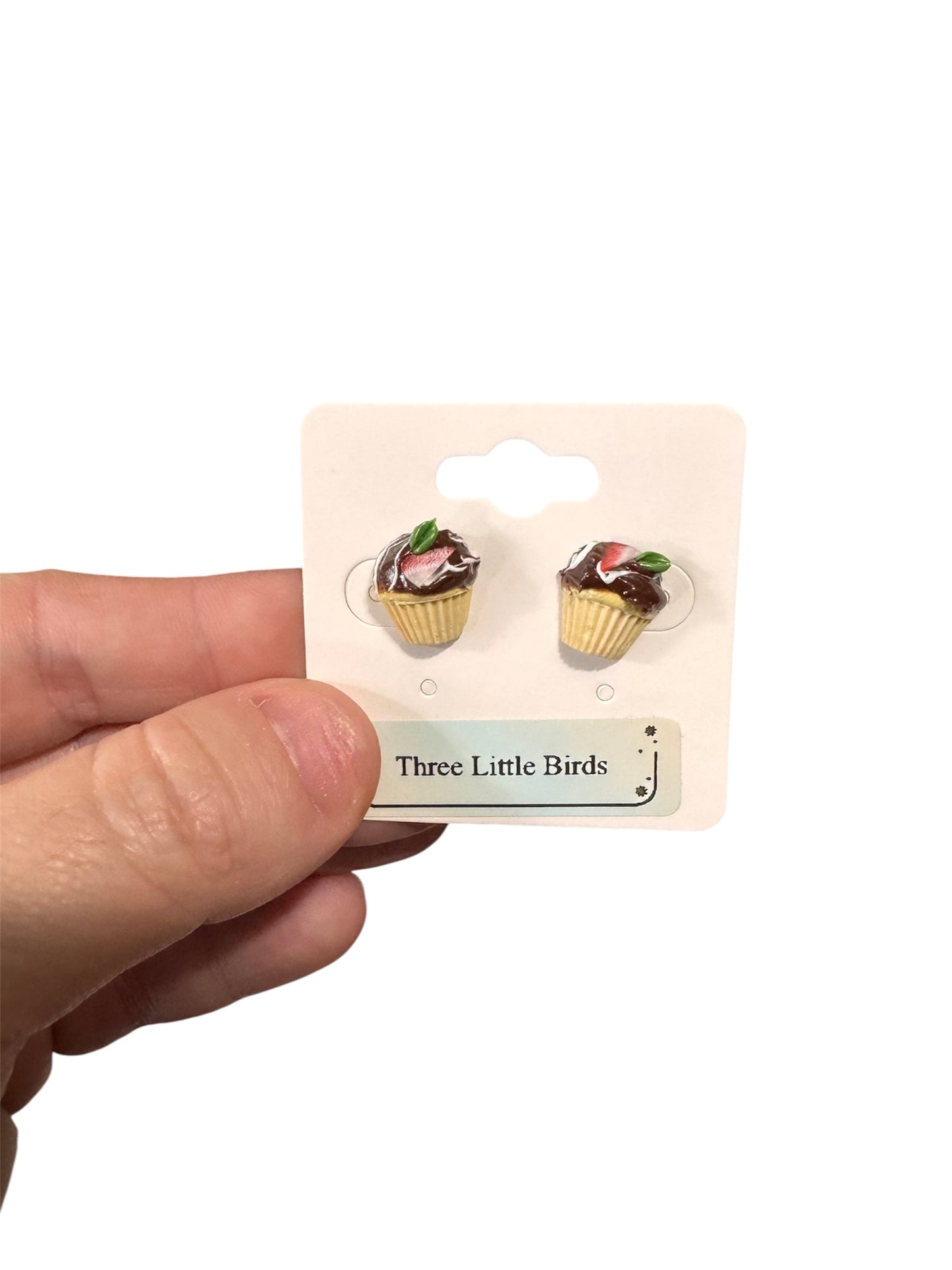 Chocolate Strawberry Cupcake Studs