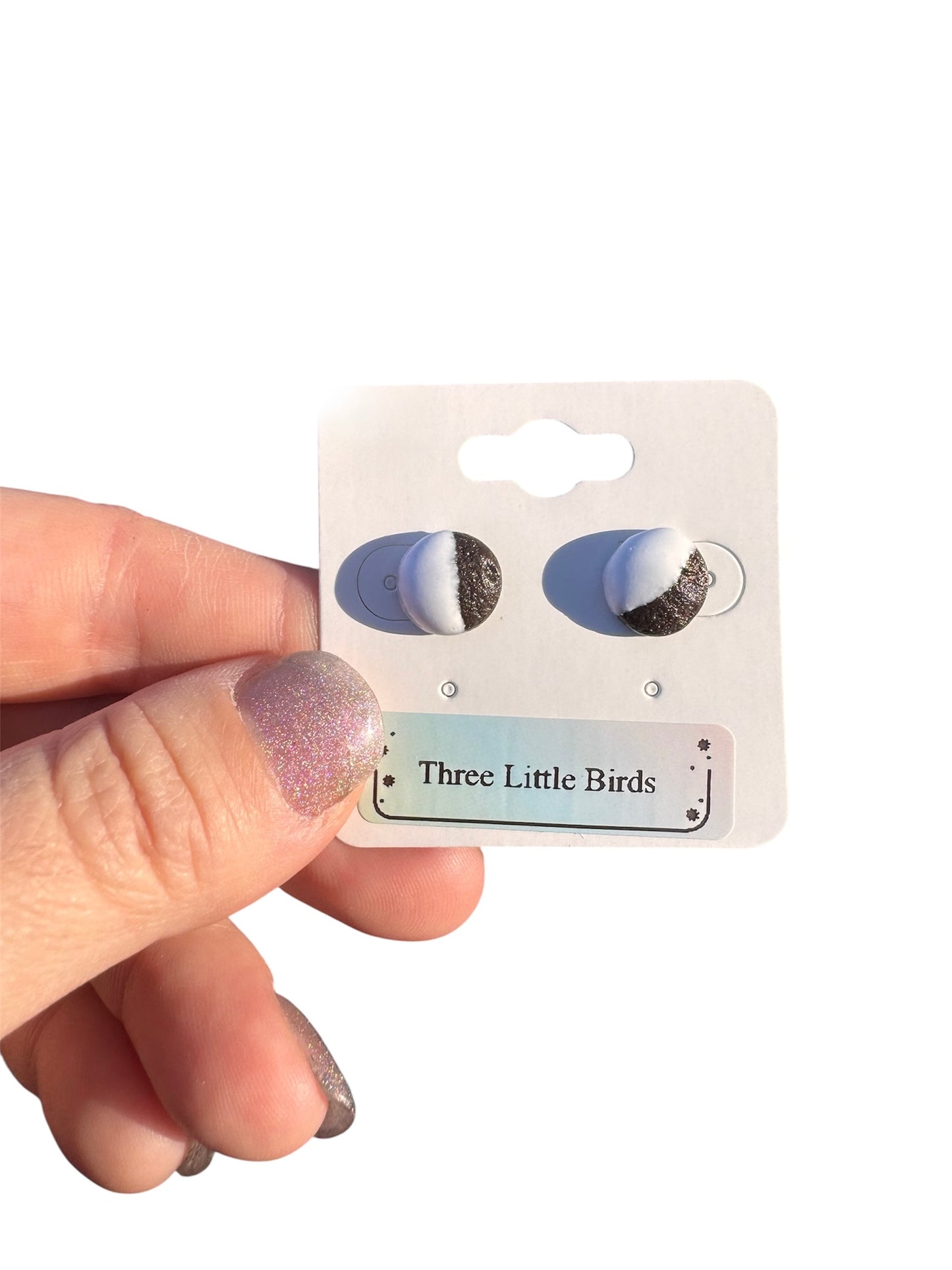 Black and White Cookie Studs