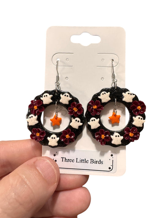 Ghost Wreath Dangles