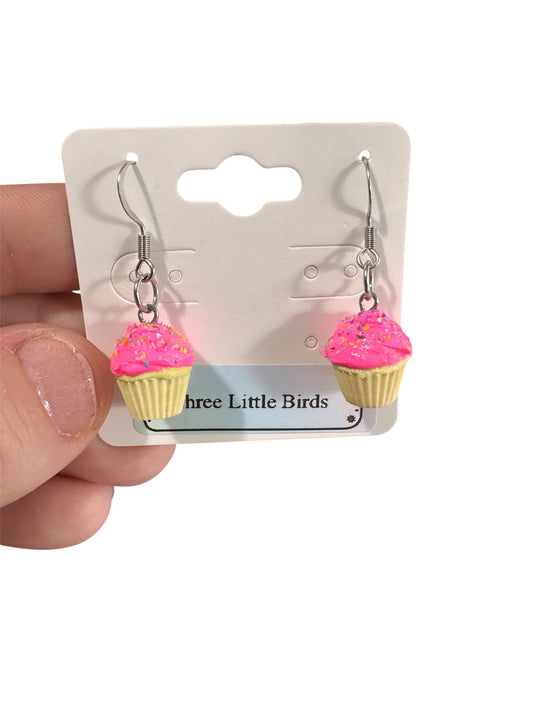 Pink Cupcake Dangles