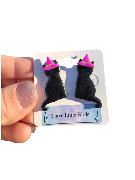 Witchy Cat Studs