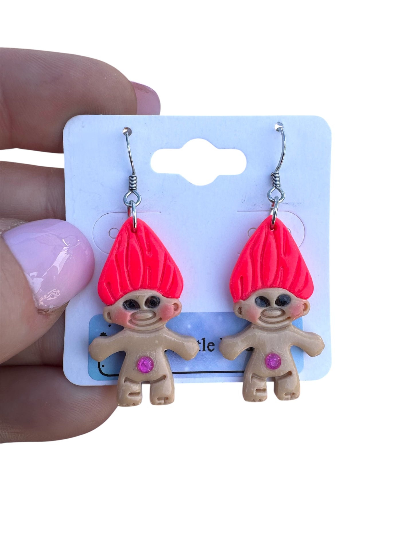 Pink Troll Dangles