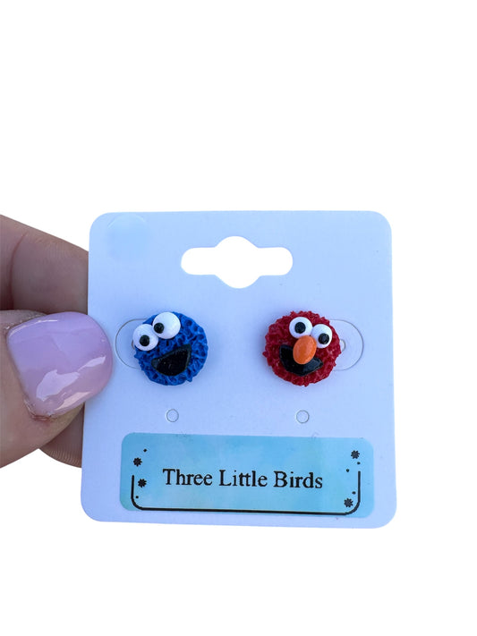 Blue and Red Monster Studs