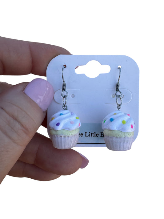 Vanilla Sprinkle Cupcake Dangles