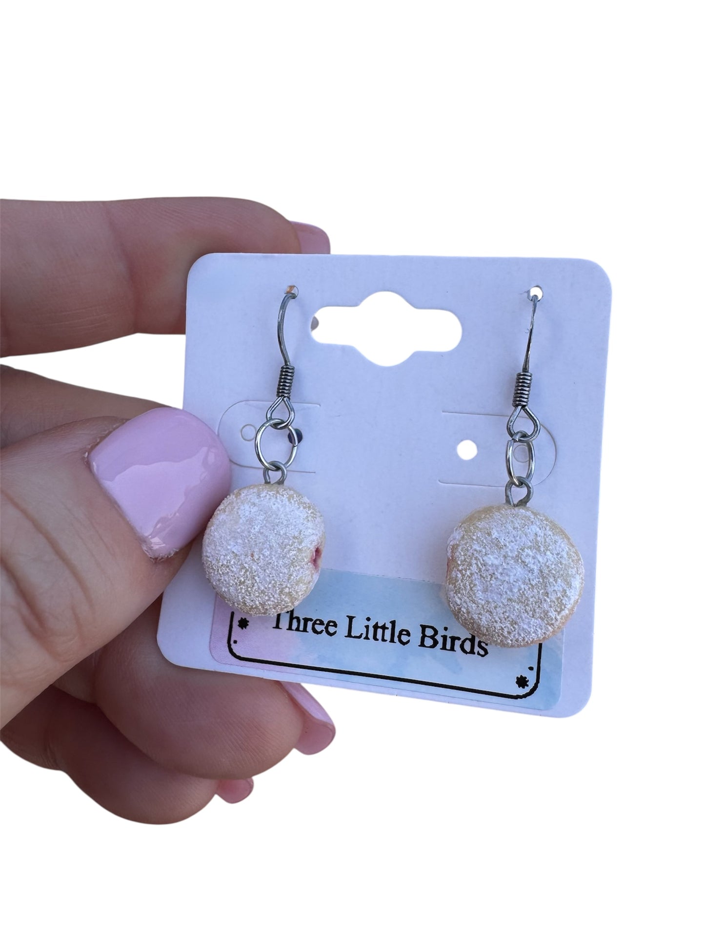 Raspberry Jelly Donut Dangles