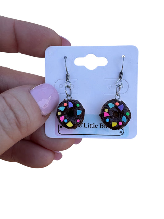 Chocolate Sprinkle Donut Dangles