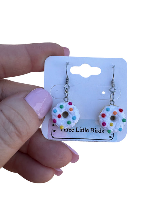 Vanilla Sprinkle Donut Dangles