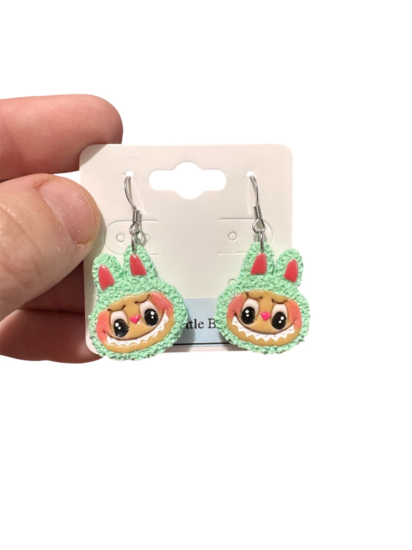 Seafoam Happy Monster Dangles
