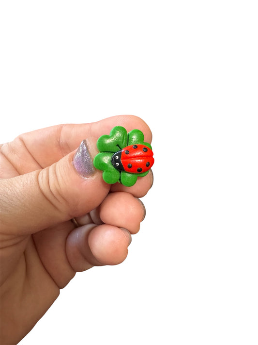 Ladybug Clover Croc Charm