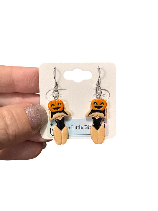 Lady With Pumpkin Dangles
